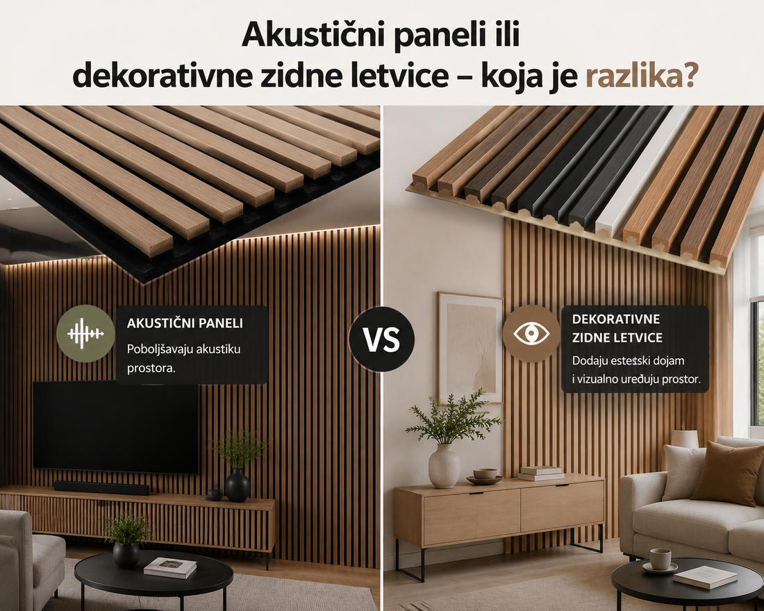 Akustični paneli ili dekorativne zidne letvice – koja je razlika?