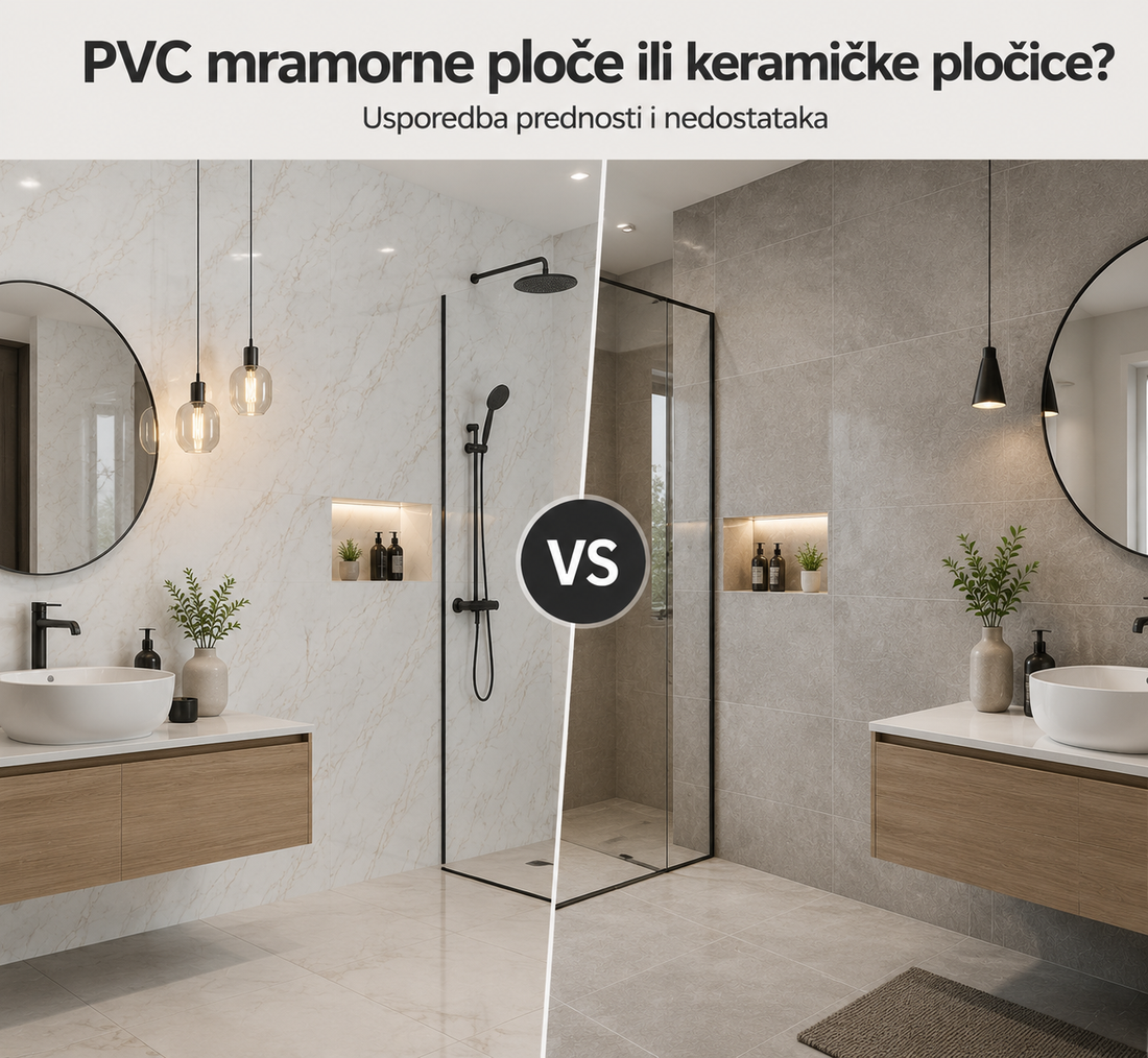 PVC mramorne ploče ili keramičke pločice? Usporedba prednosti i nedostataka