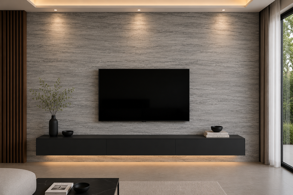 Fleksibilni kamen Sivi Travertin | 120x60 cm – zidna obloga
