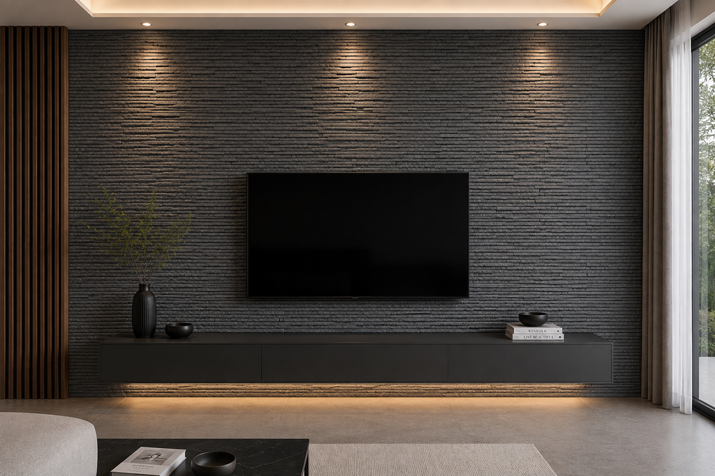 Fleksibilni kamen Antracit Slagani Kamen | 118x58 cm – zidna obloga