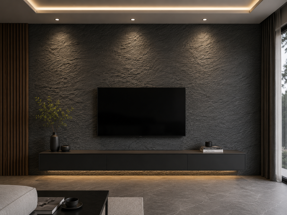 Fleksibilni kamen Crni Škriljevac | 120x60 cm – zidna obloga