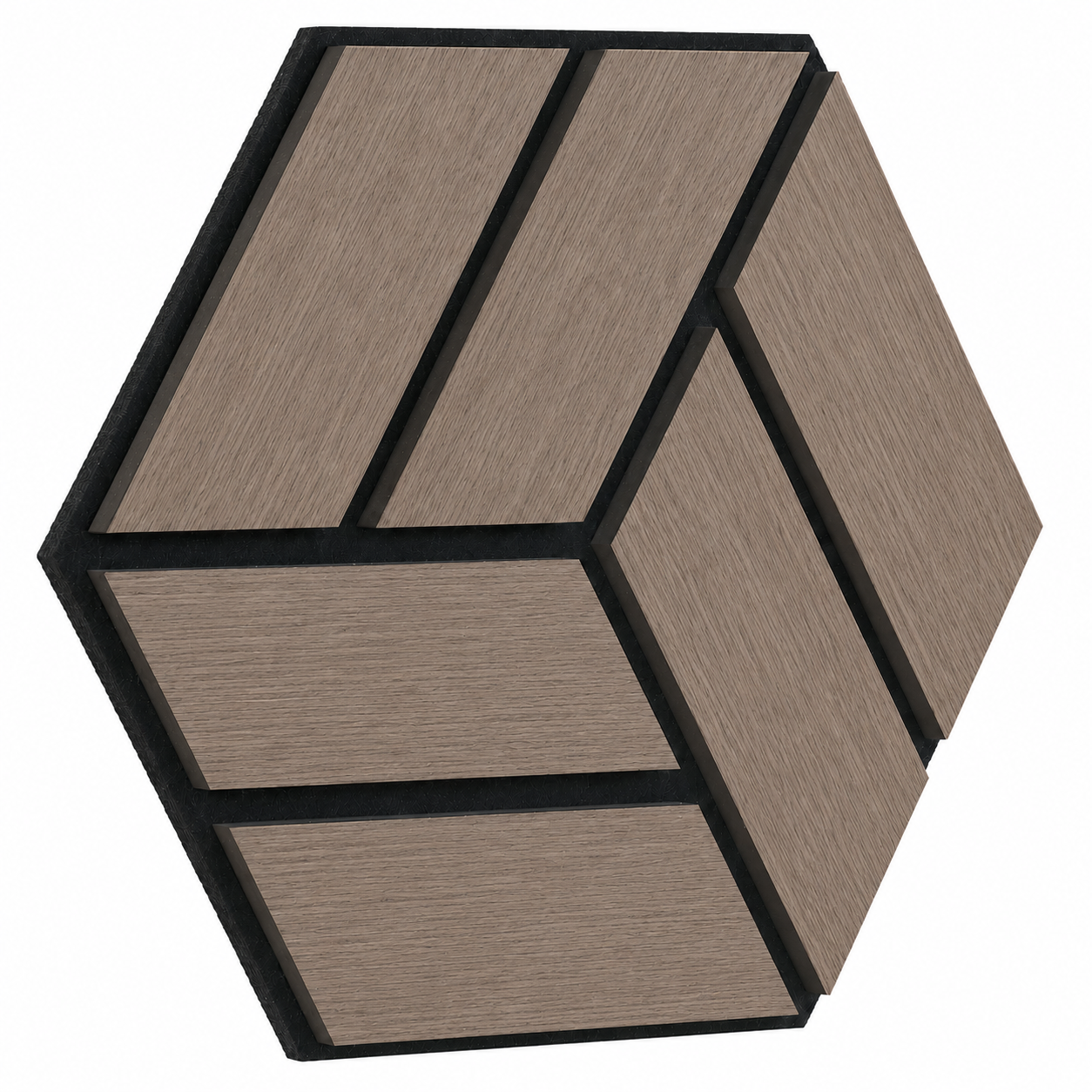 Akustični zidni panel Heksagon s uzorkom Smeđi Hrast | 30x29.5 cm