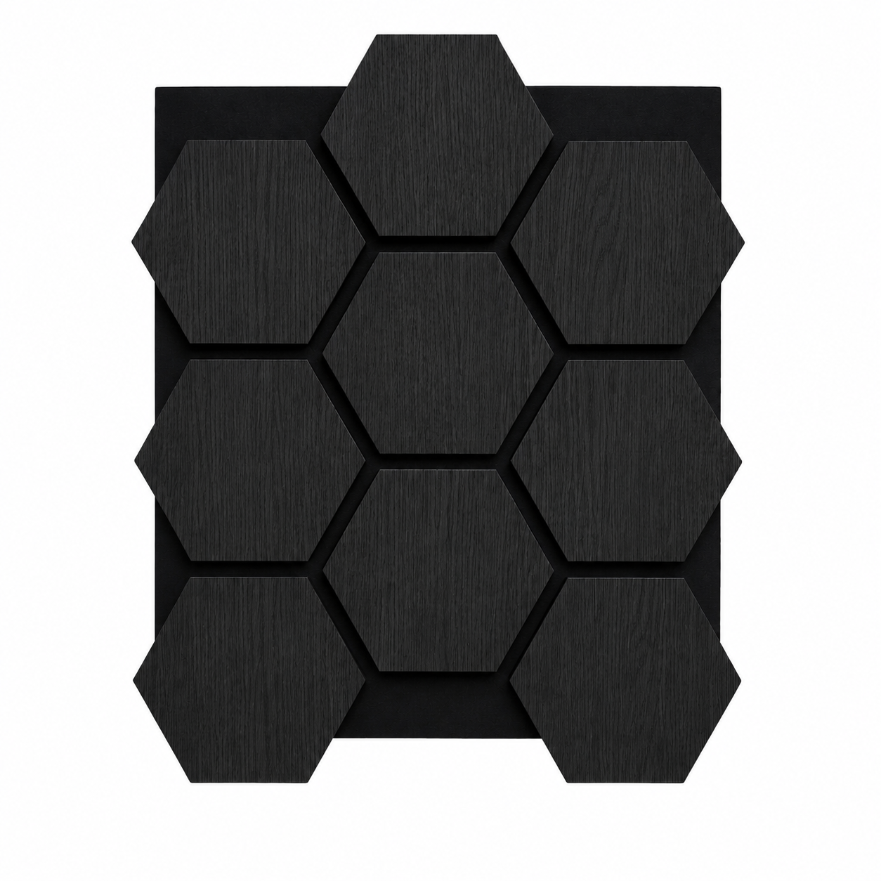 Akustični zidni panel Heksagon Crni Hrast | 60x52.5 cm