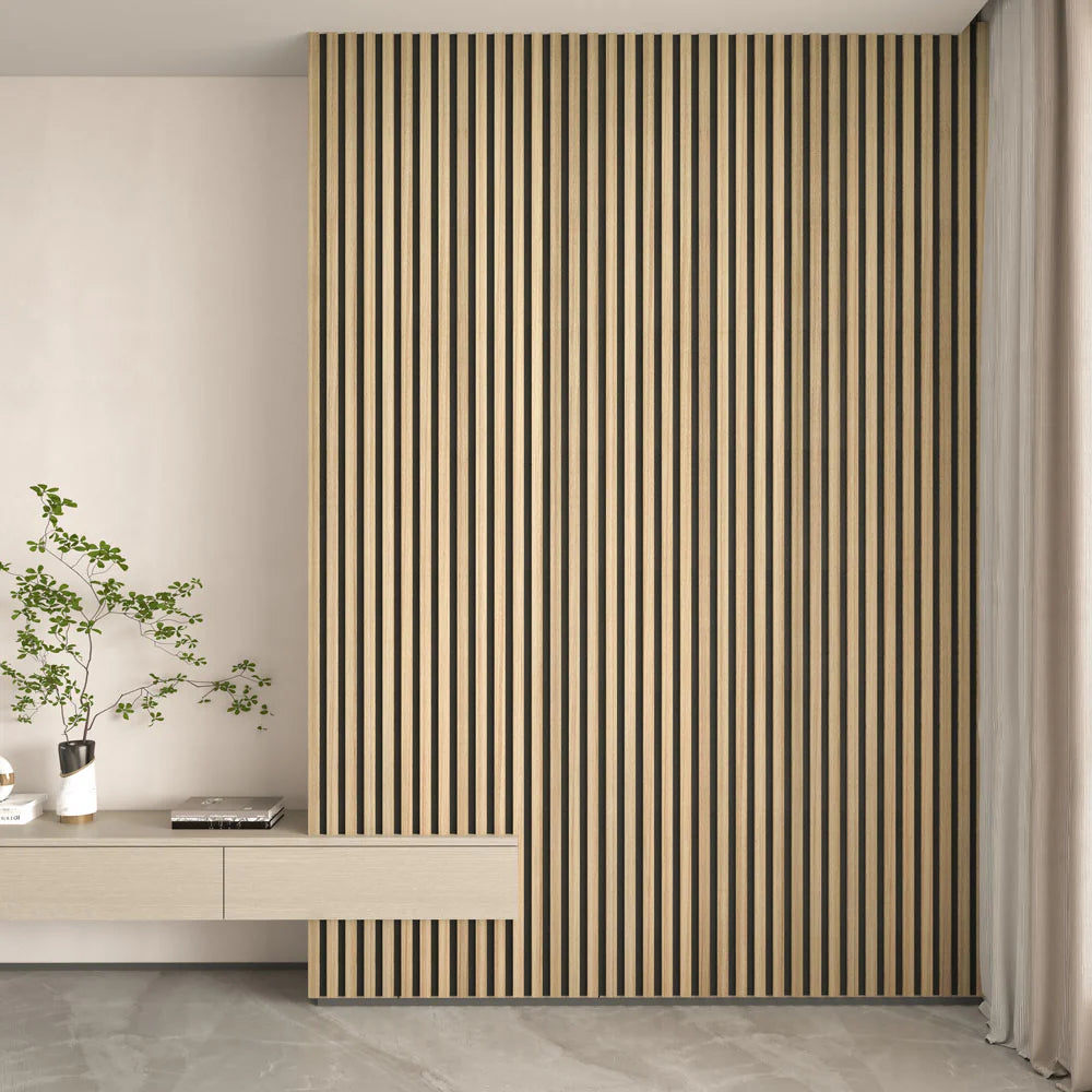 Akustični zidni panel Svijetli Hrast | 270x60 cm | MDF letvice 35 mm